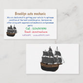 Carte De Visite Illustration de bateau pirate (Devant / Derrière)