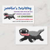 Carte De Visite Illustration de blaireau au miel affamé (Devant / Derrière)