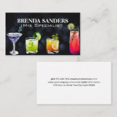 Carte De Visite Illustration de boissons mixtes colorées (Devant / Derrière)