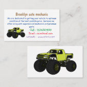 Carte De Visite Illustration de camion monstre (Devant / Derrière)