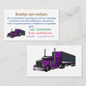 Carte De Visite Illustration de camion semi-remorque (Devant / Derrière)