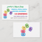 Carte De Visite Illustration de caricature de macarons marrant mig (Devant / Derrière)