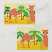 Carte De Visite Illustration de chameaux (Devant / Derrière)