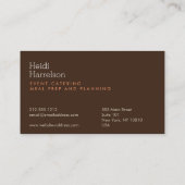 Carte De Visite Illustration de champignons Brown/Tan - Restaurati (Dos)