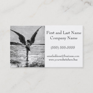 Carte De Visite Illustration de charbon de bois d'ange de diable