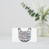 Carte De Visite Illustration de chat à quatre yeux (Debout devant)