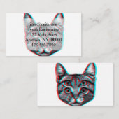 Carte De Visite Illustration de chat à quatre yeux (Devant / Derrière)