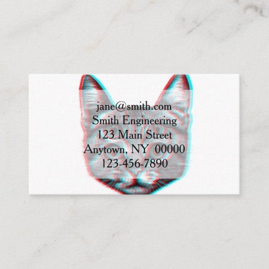 Carte De Visite Illustration de chat à quatre yeux (Devant)