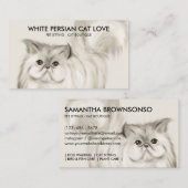 Carte De Visite Illustration de chat perse beige Aquarelle (Devant / Derrière)