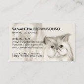 Carte De Visite Illustration de chat perse beige Aquarelle (Dos)