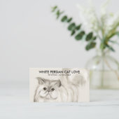 Carte De Visite Illustration de chat perse beige Aquarelle (Debout devant)