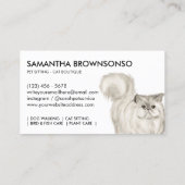 Carte De Visite Illustration de chat perse blanc aquarelle (Dos)