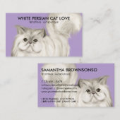 Carte De Visite Illustration de chat perse Lilac Aquarelle (Devant / Derrière)