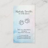 Carte De Visite Illustration de chats et de chiens mignons (Dos)