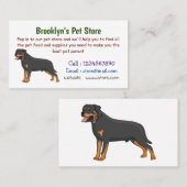 Carte De Visite Illustration de chien Rottweiler (Devant / Derrière)
