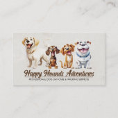 Carte De Visite Illustration de Chiens heureux (Devant)