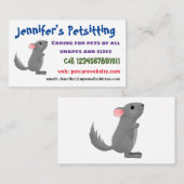 Carte De Visite Illustration de chinchilla gris mignon (Devant / Derrière)