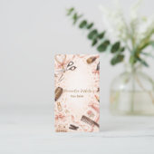 Carte De Visite Illustration de coiffeuse à l'arc blush (Debout devant)