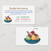 Carte De Visite Illustration de crème glacée (Devant / Derrière)