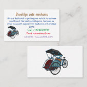 Carte De Visite Illustration de cyclo-pousse (Devant / Derrière)