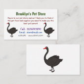 Carte De Visite Illustration de cygne noir (Devant / Derrière)