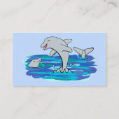 Carte De Visite Illustration de dauphins heureux adorables (Dos)