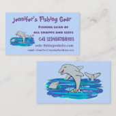 Carte De Visite Illustration de dauphins heureux adorables (Devant / Derrière)