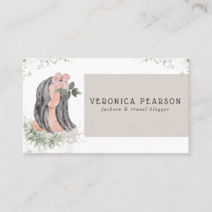 Carte De Visite Illustration de design de mode à l'aquarelle pour 