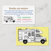 Carte De Visite Illustration de dessin animé Campervan (Devant / Derrière)
