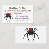 Carte De Visite Illustration de dessin animé d'araignée noire veuv (Devant / Derrière)