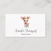Carte De Visite Illustration de dessin animé de cerfs de bébés mig (Devant)