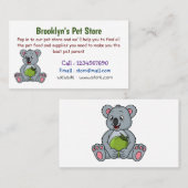 Carte De Visite Illustration de dessin animé de koala mignon et de (Devant / Derrière)