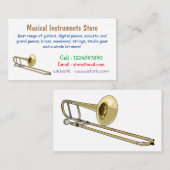 Carte De Visite Illustration de dessin animé de Trombone (Devant / Derrière)