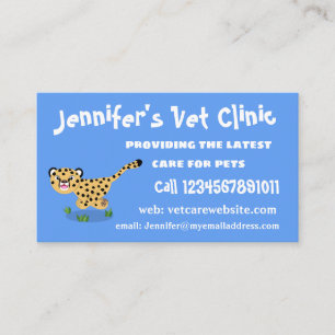 Carte De Visite Illustration de dessin animé d'un bébé guépard mig