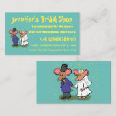 Carte De Visite Illustration de dessin animé d'un couple de souris (Devant / Derrière)