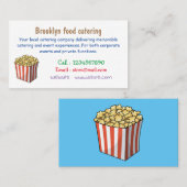 Carte De Visite Illustration de dessin animé Popcorn (Devant / Derrière)