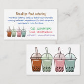 Carte De Visite Illustration de dessin animé pour le thé de bulle (Devant / Derrière)