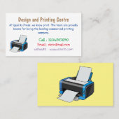 Carte De Visite Illustration de dessin d'imprimante (Devant / Derrière)