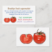 Carte De Visite Illustration de dessin sur la tomate (Devant / Derrière)