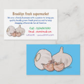 Carte De Visite Illustration de dessin sur l'ail (Devant / Derrière)