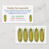 Carte De Visite Illustration de dessin sur le maïs (Devant / Derrière)