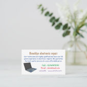 Carte De Visite Illustration de dessin sur ordinateur portable (Debout devant)