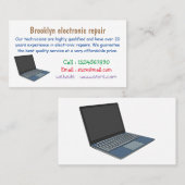 Carte De Visite Illustration de dessin sur ordinateur portable (Devant / Derrière)