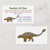 Carte De Visite Illustration de dinosaure blindé Ankylosaurus (Devant / Derrière)