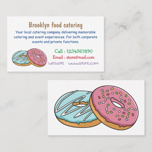 Carte De Visite Illustration de Donut (Devant / Derrière)