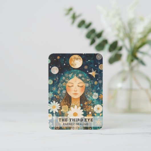 Carte De Visite Illustration de femme QR-Code Energy Reiki Spiritu (Debout devant)