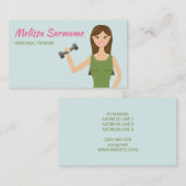 Carte De Visite Illustration de fille de remise en forme mignonne  (Devant / Derrière)