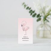 Carte De Visite Illustration de Flamant rose rose mou (Debout devant)