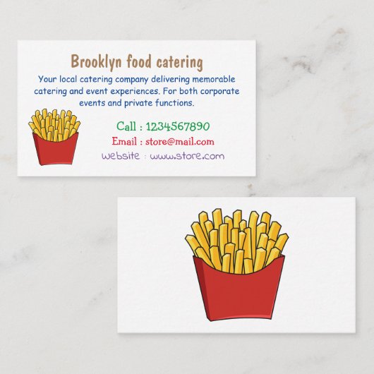 Carte De Visite Illustration de frites (Devant / Derrière)