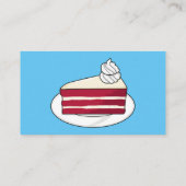 Carte De Visite Illustration de gâteau en velours rouge (Dos)